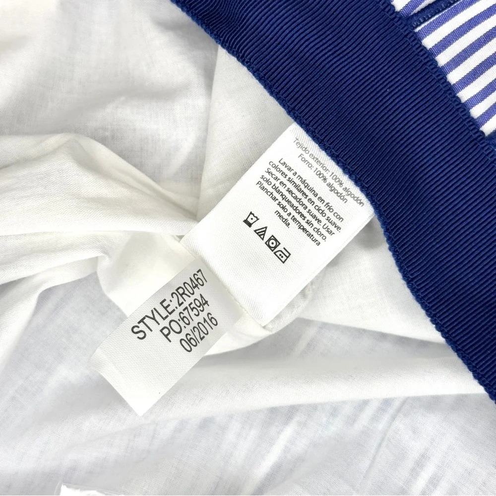 NWT Vineyard Vines Poplin Stripe Pleated Skirt in Spinnaker - Picture 8 of 10